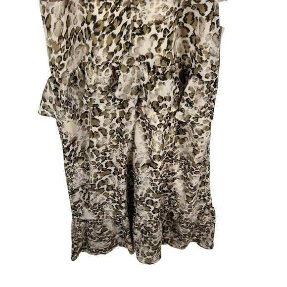 Bardot NWT Animal Print Strappy Layered Dress Tiered Ruffle Women’s Size 4/XS - Picture 3 of 12